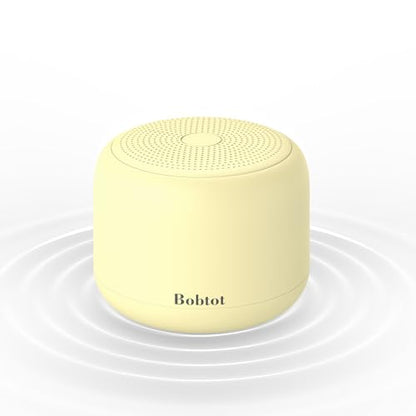 Bobtot Portable Bluetooth Speakers with Strap Easy to Carry Mini Speaker | Wireless Waterproof with Loud Stereo Sound, 20 Hours Playtime, Rechargeable Battery, Built-In Microphone, Beige - color: Beige