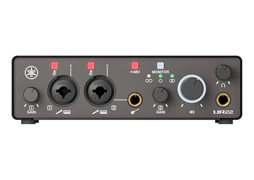 Yamaha 2-in/2-out USB-C Audio Interface with 24-bit/192kHz Support, 2 Combo Inputs, Direct Monitoring, Loopback Function, and Steinberg Software Suite, Black UR22MK3 B - color: Black, style: UR22MK3