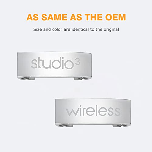 Studio 3 Hinge Replacement Parts as Same as the OEM Accessories Durable Repair Kit Compatible with Beats by Dre Studio3 (A1914), Studio2 Wired/Wireless, Studio Pro (A2924) Headphones (Silver) - color: Silver