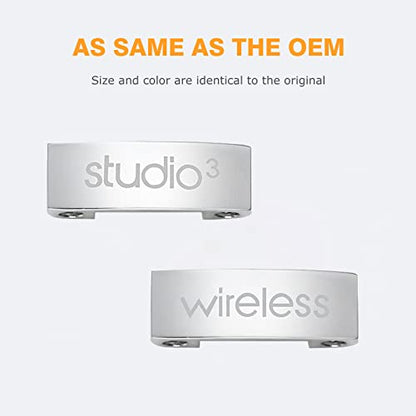 Studio 3 Hinge Replacement Parts as Same as the OEM Accessories Durable Repair Kit Compatible with Beats by Dre Studio3 (A1914), Studio2 Wired/Wireless, Studio Pro (A2924) Headphones (Silver) - color: Silver