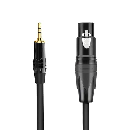 XLR to 3.5mm, (6.6 FT) Stereo Microphone Cable for Camcorders, DSLR Cameras, Computer Recording Device and More - size: 6.6 FT