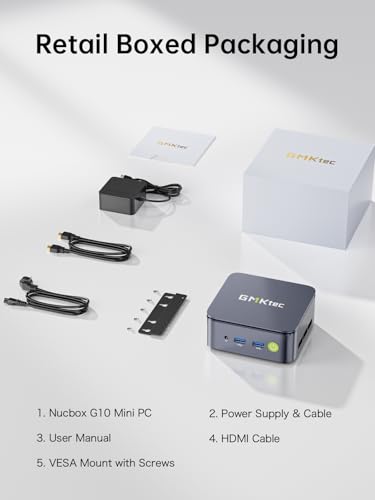 GMKtec G10 Mini PC Computer, Ryzen 5 3500U (Beats 4300U/N150/3300U), 16GB RAM 512GB SSD 2.5GbE NIC LAN Desktop Office Home Business HTPC, Triple 4K Display, WiFi, BT, USB-C, DP, Type-C PD, HDMI 2.1 - size: R5 3500U Blk 16GB DDR4+512GB