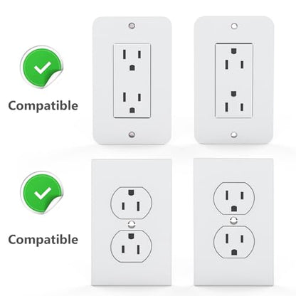 WALI Outlet Shelf Wall Holder, Fit for Duplex GFCI Decorative Outlet Shell A Space Saving for Smart Home, Speaker Mounts up to 10lbs with Cable Management (OSH001-W), White - size: Medium
