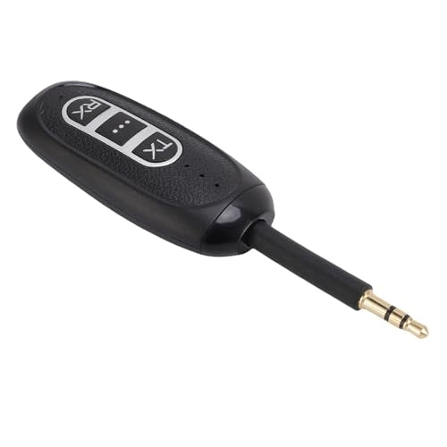 Zunate Bluetooth 5.4 Transmitter Receiver 2 in 1 Wireless Audio Adapter, Rotatable Audio Jack with Low Latency, 250mAh Battery and USB Type C Charging Port