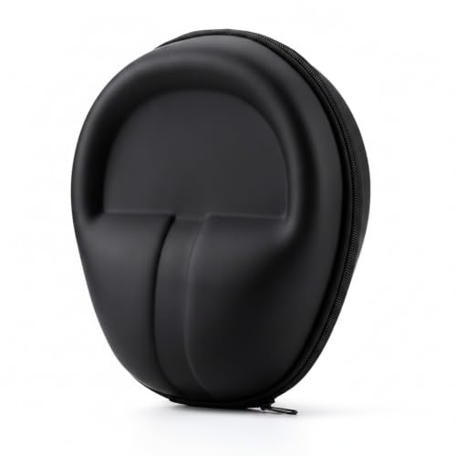 Hard Shell Headphone Case for Over-Ear Headphones, Rigid EVA Travel Storage Box with Zipper, Black