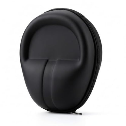 Hard Shell Headphone Case for Over-Ear Headphones, Rigid EVA Travel Storage Box with Zipper, Black