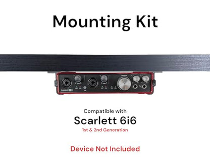 Desk Mount Kit for Focusrite Scarlett 6i6 (1st & 2nd Gen) - Under Desk Mount Brackets with Reversible Clips - Secure Mounting Accessories