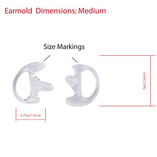 2-Pack 2-Wire Earpiece Compatible with Vertex VX-261 EVX-531 | 2-Pack, 2-wire, quick-disconnect tube, Left/Right buds; Compatible with Vertex VX-351 EVX-534 VX-180 3.5mm 4-Pole