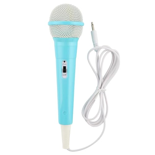 Wired Microphone, No Batteries Required, Plug & Play with 3.5mm Jack for Singing Machines, Portable Mic Gift for Girls/Boys Kids Singing Mechine(Color:Blue)