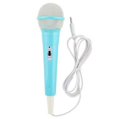 Wired Microphone, No Batteries Required, Plug & Play with 3.5mm Jack for Singing Machines, Portable Mic Gift for Girls/Boys Kids Singing Mechine(Color:Blue)