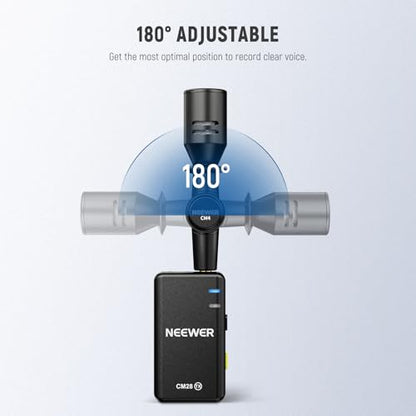 NEEWER 3.5mm TRS Omnidirectional Mini Microphone for DSLR Camera Recorder Vlog Podcast Interview, Compatible with Rode Wireless GO II DJI Mic CM28 CM31 Transmitter, CM4 - style: CM4 Mic