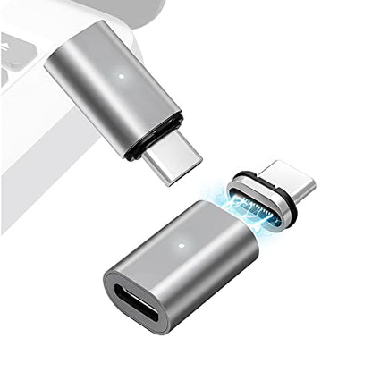 Magnetic USB C Adapter Straight 2 Pack USB C Magnetic Adapter Connector 24 Pin 120W PD Fast Charge 40Gbs 8K@60 Hz Data Transfer USB3.1, Grey - color: usb c magnetic adapter 2pack