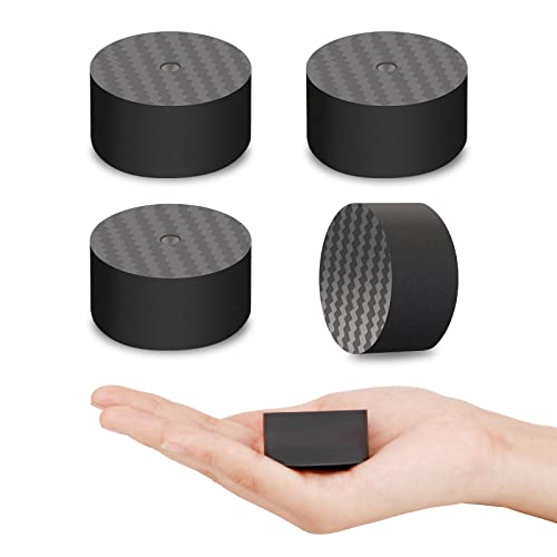 Monosaudio Carbon Fiber Speaker Spike Floor Protectors Speaker Isolation Feet 40x20mm Speaker Spike Floor Protectors Pad Stand for Audio,Speakers,Subwoofers,Amplifier,DAC,PC Case,Turntable(Black) - size: 40x20mm