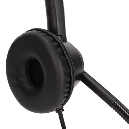 Sanpyl Telephone Headset with Microphone Noise Canceling, Wired Binaural Headsets with 2.5mm Plug and Volume Control, Corded Headphones with Mic for Call Center, Business
