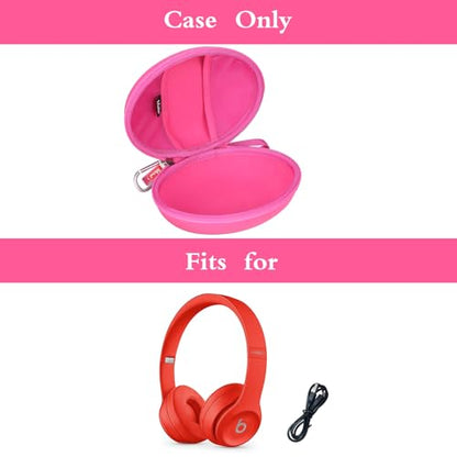 Headphone Case Fits for Beats Studio Pro/Solo 4 / Solo 3 / Studio 3 / for TOZO HA1/ for TOZO HT2 On-Ear Bluetooth Headphones, Case Only (Rose Red) - color: rose red