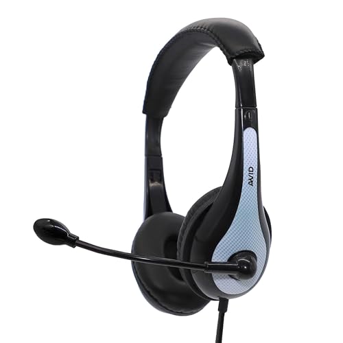 Avid AE-36 Headset in White with Adjustable Boom Microphone for School, Classroom, Education, Testing and Assessment - color: White, size: Single