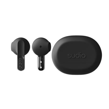 Sudio N3 True Wireless Bluetooth On-Ear Earbuds – High-Definition Sound, 30-Hour Playtime, Clear Calls, Sweat & Splash Resistant, Eco-Friendly Recycled Plastics (Black) - color: Black