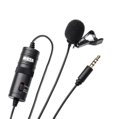 Boya BYM1 by Shotgun Video Microphone by-M1 Ultimate 3.5mm Lapel Mic Clip-On Video Recording Omnidirectional Condenser for iPhone Android Smartphone Mac Tablet DSLR Camcorder, Black
