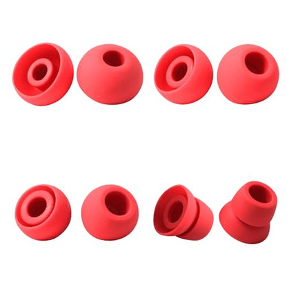 hopopwer Replacement Silicone Earbuds Tips for Powerbeats 3 Powerbeats 2, 4 Pairs Earbuds Silicone Ear Tips Set - Small, Medium, Large and Double Flange (Red) - color: Red without Pen