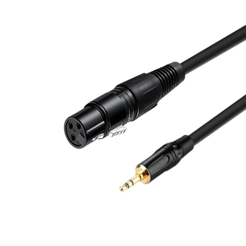 3.5mm to XLR Cable 10FT, Unbalanced 1/8 Mini Jack TRS Stereo Male to XLR Female Microphone Audio Cable, 24K-Gold-Plated Contacts for The cleanest Sound Experience - size: 10FT, style: 3.5 to XLR Female