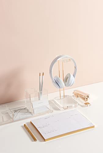 russell+hazel Acrylic Headphone Stand with Gold Hardware, Clear