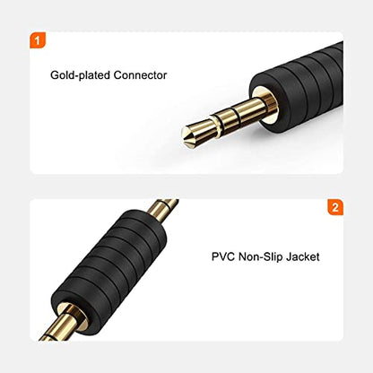 CableCreation 3.5mm Headphone Extension Cable 90 Degree Right Angle with Headphone Splitter 3.5mm Audio Stereo Y Splitter