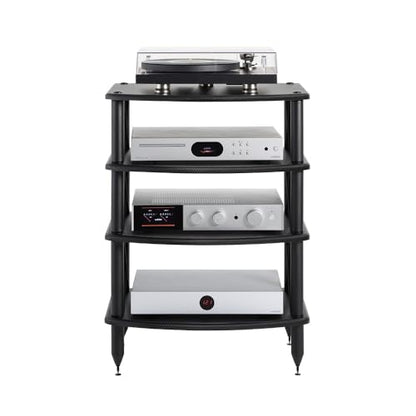 Pangea Audio Vulcan Four Shelf Audio Rack, Media Stand, and Components Cabinet 4 Shelf Carbon - color: 4 Shelf Carbon Fiber Vinyl