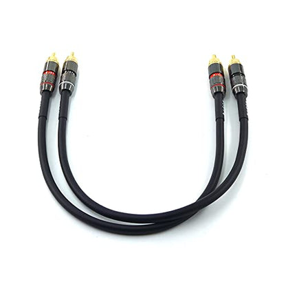 WJSTN RCA to RCA Cable 1ft Stereo Audio Cable,1rca Male to 1rca Male Cable Short Apply to with Speaker, AMP, Turntable, Receiver, Home Theater, Subwoofer, Double Shielded 2Pack. - size: 1Feet