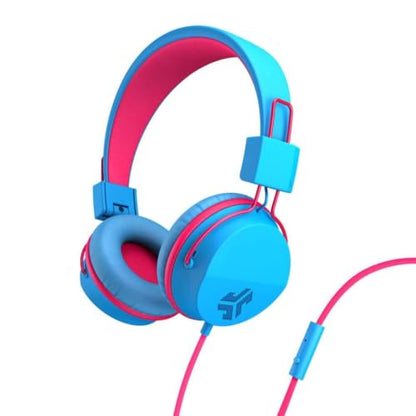 JLab JBuddies Studio Wired Kid Headphones, On-Ear, Cotton Candy, Volume Limited, Folding, Adjustable, Noise Isolation, with Mic - color: Cotton Candy, size: Headphones