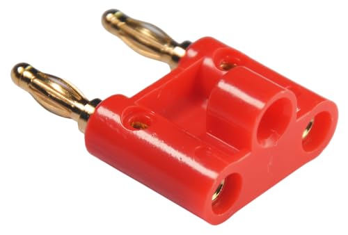CESS Dual 4mm Banana Male Speaker Plug, Two Way Banana Plug, 10 Pack | Distinct black and red colors make connections easy to identify.