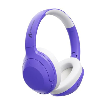 ATTACK SHARK G300 Active Noise Cancelling Wireless Headphones, Ultra Light Foldable Over-Ear Wired/Bluetooth Headset, 20H Playtime, Built-in Mic Hands Free Talking for Travel, Office, Home - Purple - color: Purple