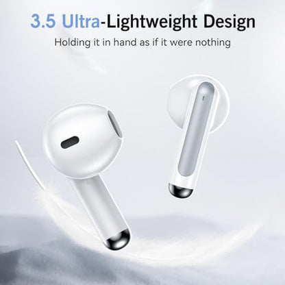 Wireless Earbuds, Bluetooth 5.4 Headphones HiFi Stereo with 4 HD Mic, 50H Playtime Bluetooth Earbuds with Dual LED Display, IPX7 Waterproof Wireless Earphones, Touch Control Ear Buds,USB-C - color: Brightening-A