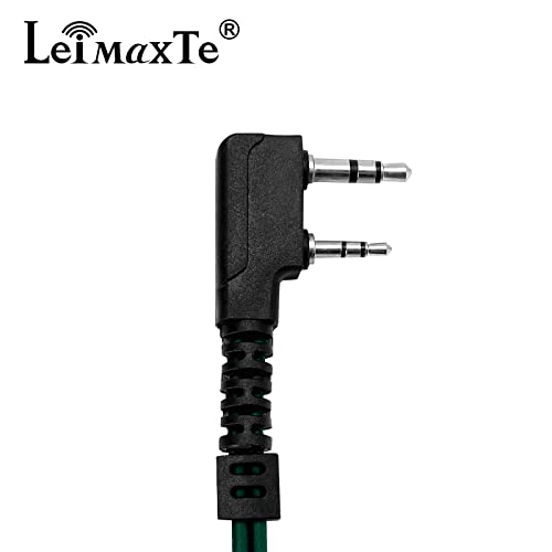 Two Way Radio Headset Compatible with Baofeng, Kenwood 2 Pin Walkie Talkie Surveillance Acoustic Tube Earpiece with Mic PTT, Camouflage Cable - color: Camouflage Cable