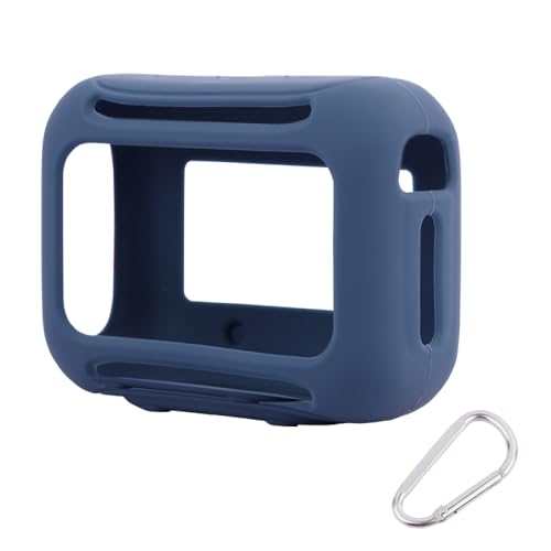 Silicone Case for JBL Go 5, Soft Skin Cover Portable Bluetooth Speaker Protective Sleeve, Anti-Scratch Shockproof Anti-Drop Shell Guard Protector with Carabiner (Blue) - color: blue