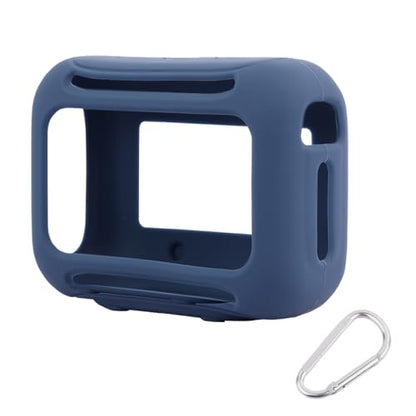 Silicone Case for JBL Go 5, Soft Skin Cover Portable Bluetooth Speaker Protective Sleeve, Anti-Scratch Shockproof Anti-Drop Shell Guard Protector with Carabiner (Blue) - color: blue