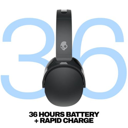 Skullcandy Hesh Evo Wireless Over-Ear Bluetooth Headphones with Extra USB-C Charging Cable, Noise Isolating, 36 Hours Battery, Foldable Lightweight Design, Microphone for iPhone Android - True Black - color: True Black, size: One Size