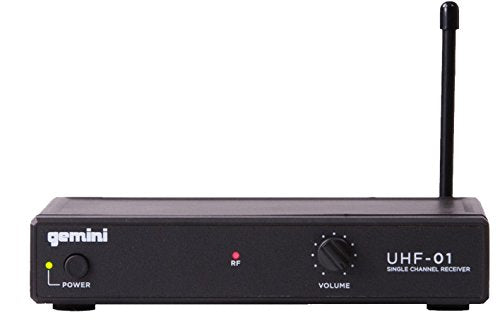Gemini UHF Wireless Handheld Microphone System (UHF-01M-F2) | UHF wireless handheld mic system - 150 ft range - volume rotary control - auto-pairing, plug-and-play