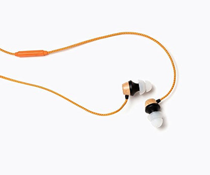 Symphonized ALN Premium Genuine Wood in-Ear Noise-isolating Headphones, Earbuds, Earphones with Mic (Orange Stripe) - color: Orange Stripe