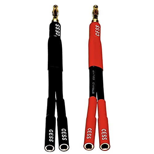 CNCESS CESS-142x2 바나나 플러그 스플리터 5.1cm(2인치) 1아웃, (2팩) - style: 2팩