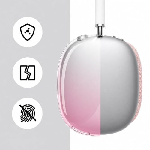 MOLOPPO Case Cover for AirPods Max 2/1 (2026/2024/2020), Gradient Pink | Soft TPU Skin, Anti-Scratch, Transparent, Ultra Protective, Gradient Pink - color: D-Gradient Pink