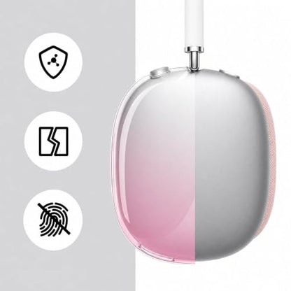 MOLOPPO Case Cover for AirPods Max 2/1 (2026/2024/2020), Gradient Pink | Soft TPU Skin, Anti-Scratch, Transparent, Ultra Protective, Gradient Pink - color: D-Gradient Pink