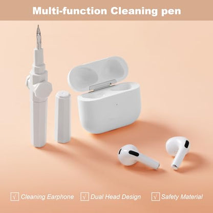 2 Pieces 4 in 1 Cleaning Pen for Airpods Pro 1 2 3, 360° Rotating Multi-Function Cleaner Kit Soft Brush for Bluetooth Earphones Case Cleaning Tool for iPhone Samsung Headphone Earbuds