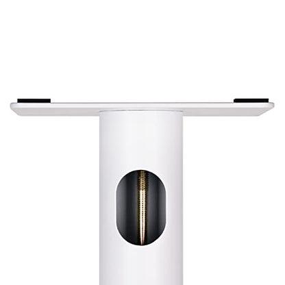 Fluance Floor Speaker Stands for Surround Sound and Bookshelf Speakers with Solid Construction, Adjustable Floor Spikes, Rubber Isolation Feet, Cable Management, Square Base - Matte White/Pair SS05SWH - style: Matte White - Square Base