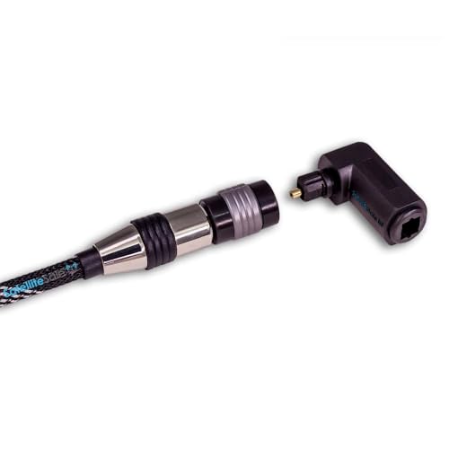 SatelliteSale Toslink Digital SPDIF Optical Male to Female Right Angle PVC Black Adapter - size: Coupler Male Female 90 degree