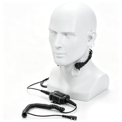 Throat Mic Tactical Earpiece U94X PTT 2 Pin TK Jack 7.0mm Plug Push to Talk Headset for Baofeng UV5R BF-F8HP UV-17 BF888S Quansheng UV-K58 UV-K6 Walkie Talkie for Kenwood TYT