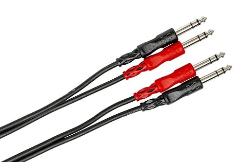 Hosa CSS-202 Dual 1/4 Inch TRS to Same Stereo Interconnect Cable, 6.5 Feet - size: 6.5 Feet