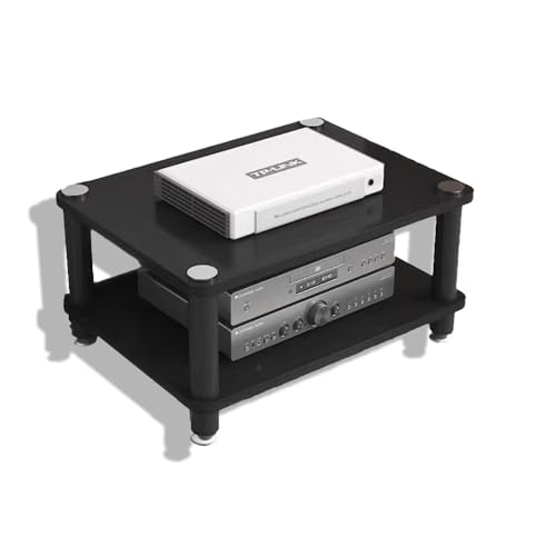 HiFi Racks Media Components Cabine, Heavy Duty Audio Component Stand, Amplifier Console Shelf Organizer, 2/3/4 Tier Speaker Audio Rack Tower(Black,2-Tier) - color: Black, size: 2-Tier