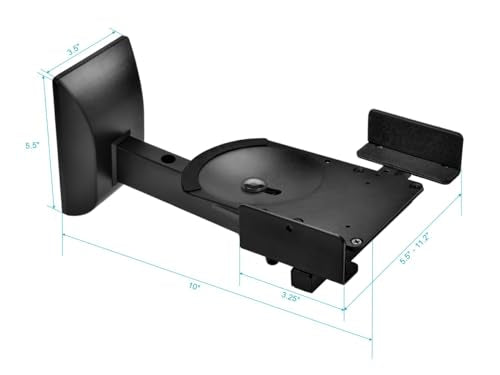 Monoprice Universal Bookshelf Speaker Wall Mount Brackets, Swivel, Tilt, Dual Side Clamping, Large Bookshelf/Surround Sound Speakers up to 55 lbs., Pair