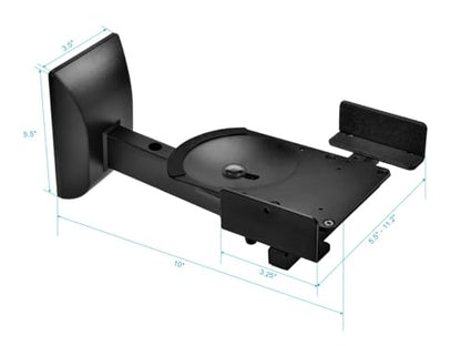 Monoprice Universal Bookshelf Speaker Wall Mount Brackets, Swivel, Tilt, Dual Side Clamping, Large Bookshelf/Surround Sound Speakers up to 55 lbs., Pair