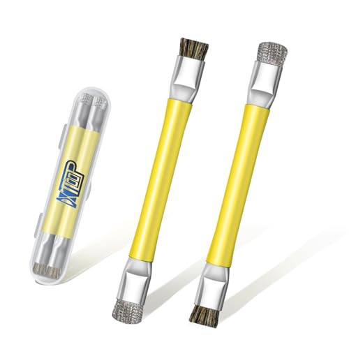 ESD Safe Anti-Static IC Cleaning Brush Tool -2Pcs Double Head Motherboard Hard Brush for IC Glue Removal,PCB Cleaning, Circuit Board Maintenance,Mobile Phone Repair - Yellow - color: yellow